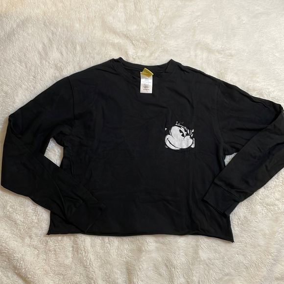Disney Mickey Mouse‎ Long Sleeve Crop Top - Picture 1 of 5
